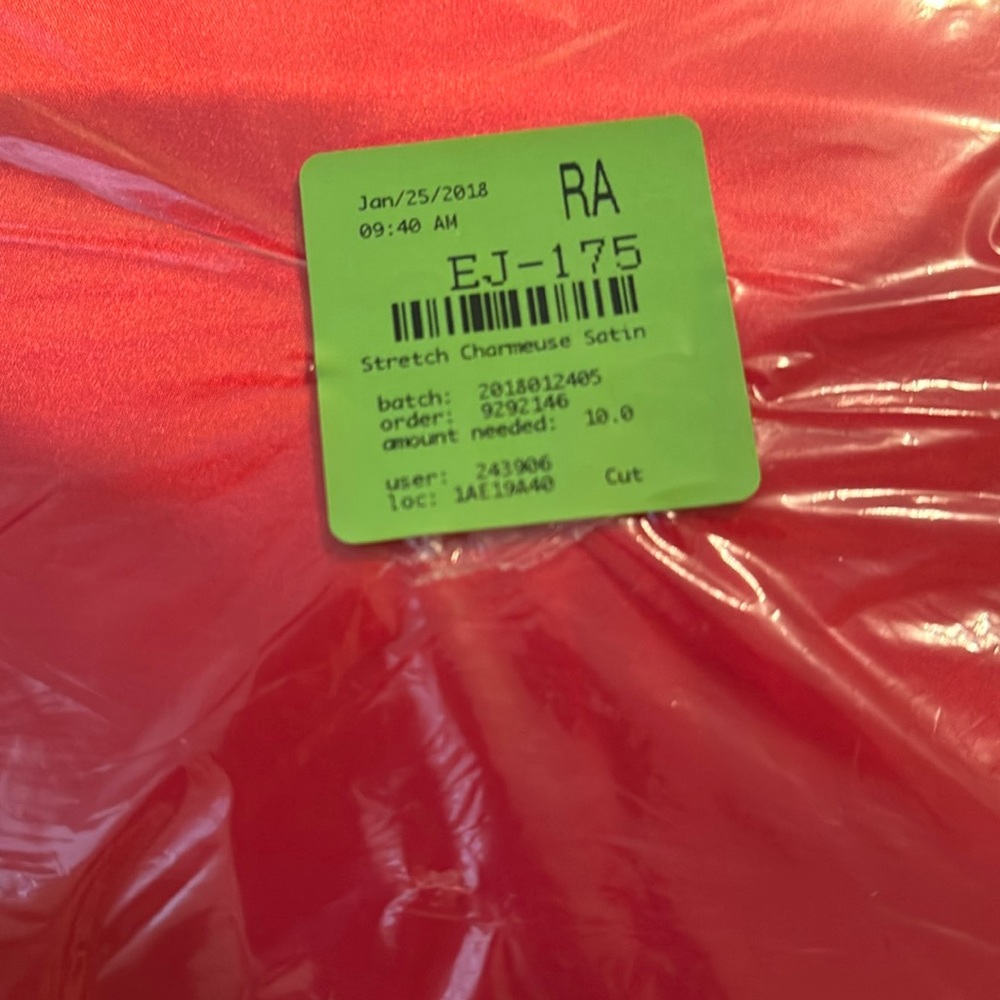 10 yards of red stretch, charmeuse satin